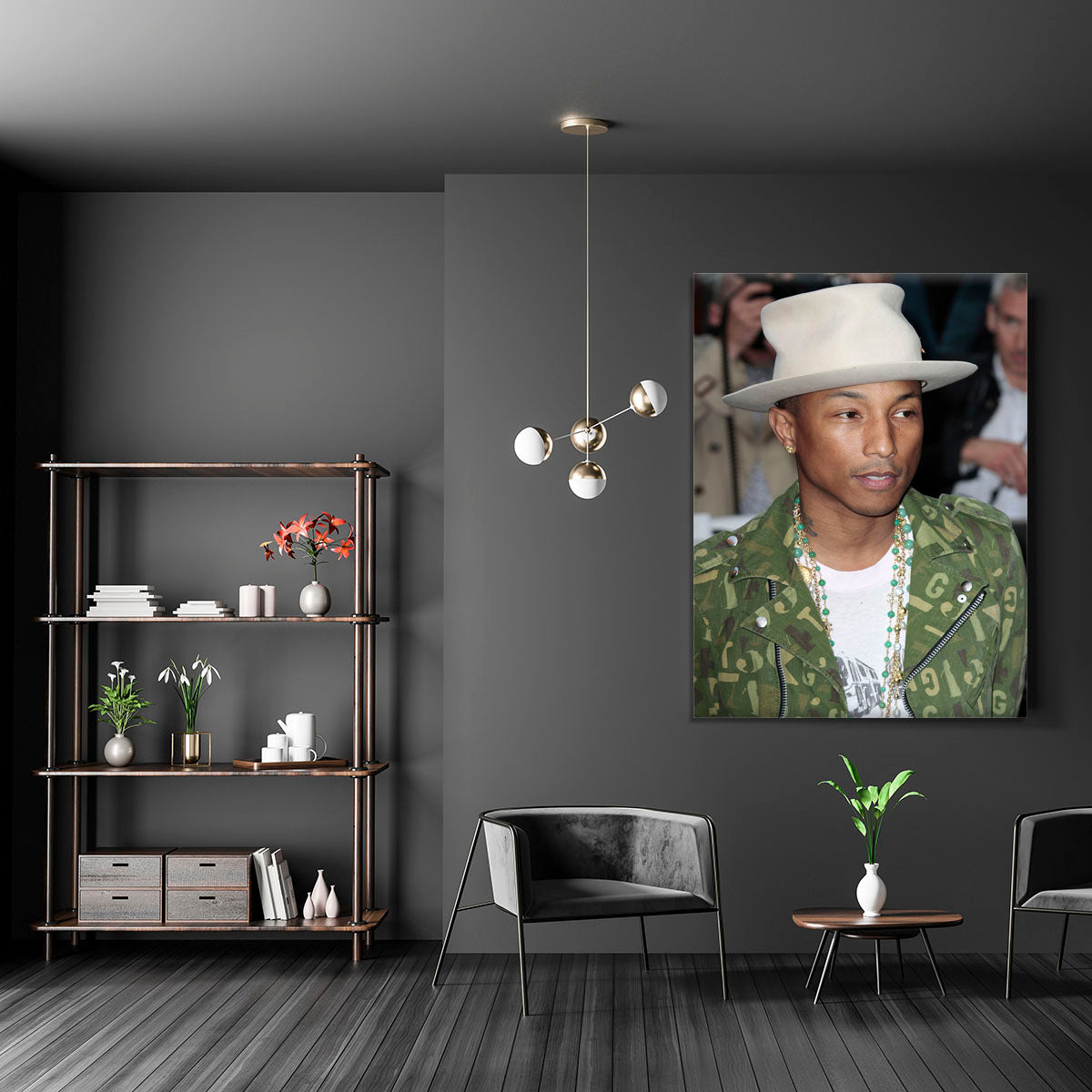 Pharrell Williams in a hat Canvas Print or Poster - Canvas Art Rocks - 5