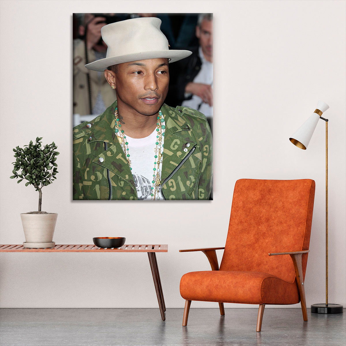 Pharrell Williams in a hat Canvas Print or Poster - Canvas Art Rocks - 6