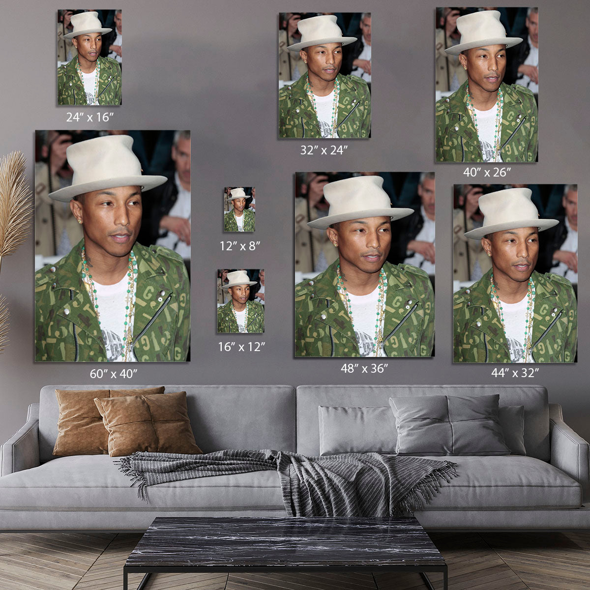 Pharrell Williams in a hat Canvas Print or Poster - Canvas Art Rocks - 7
