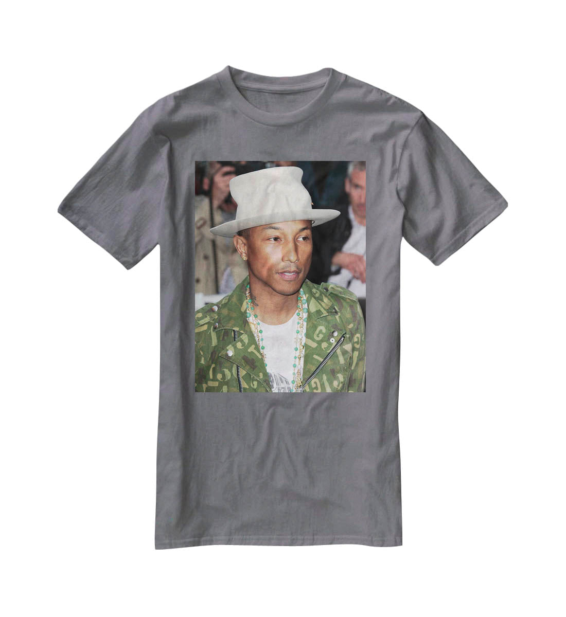 Pharrell Williams in a hat T-Shirt - Canvas Art Rocks - 3
