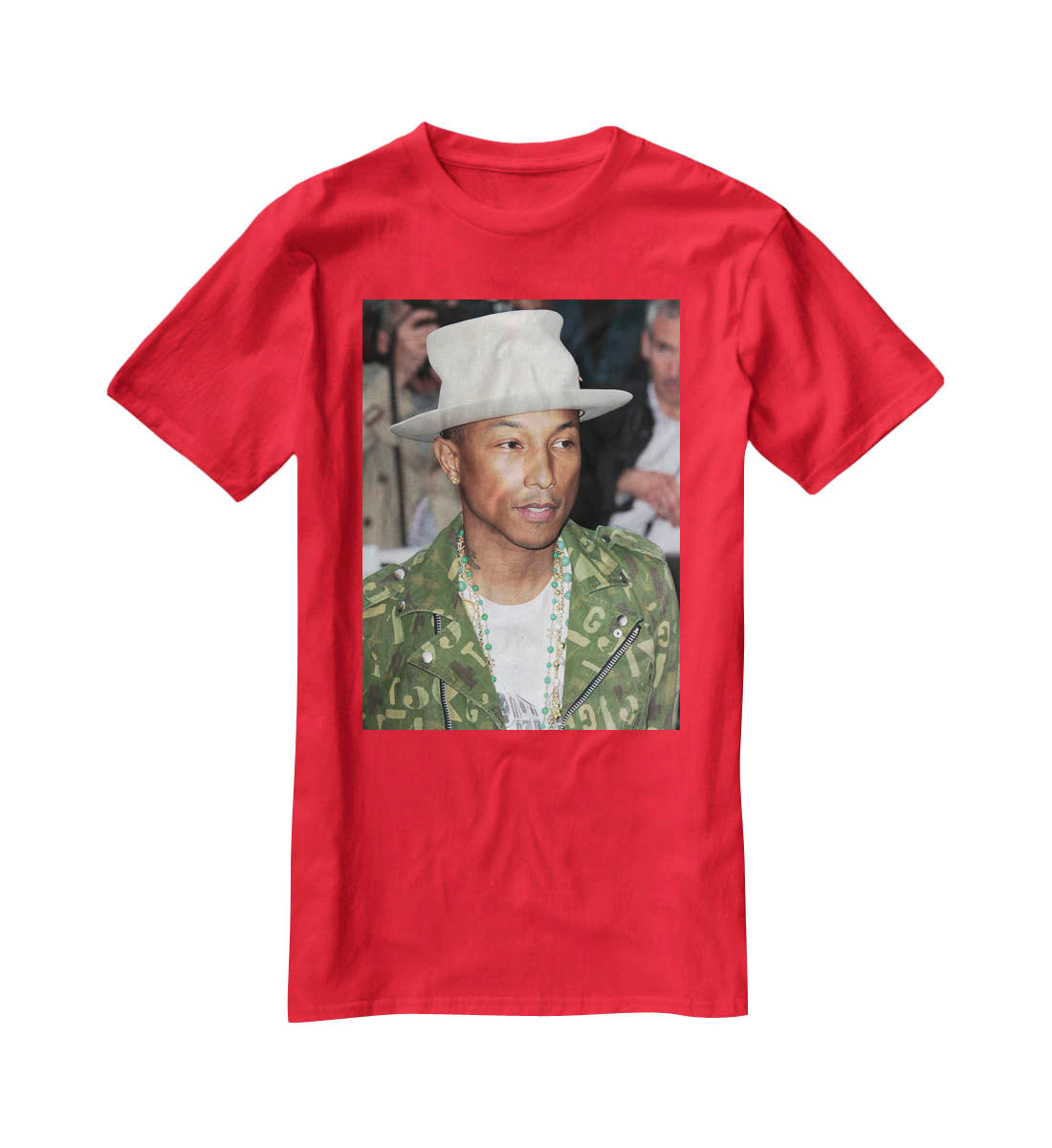 Pharrell Williams in a hat T-Shirt - Canvas Art Rocks - 4