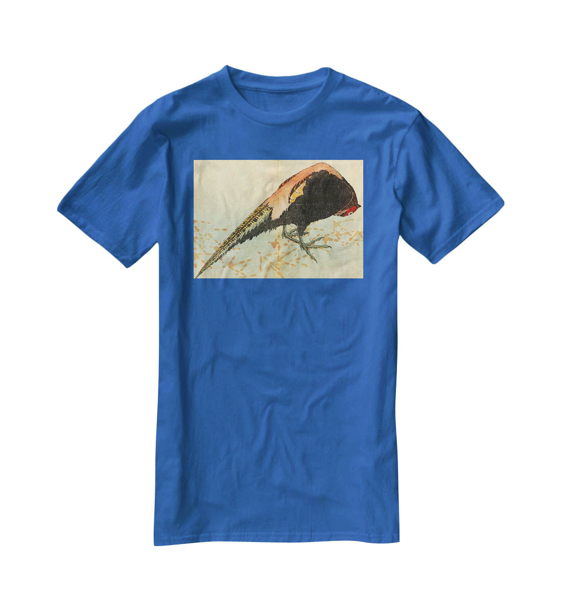 Pheasant on the snow by Hokusai T-Shirt - Canvas Art Rocks - 2