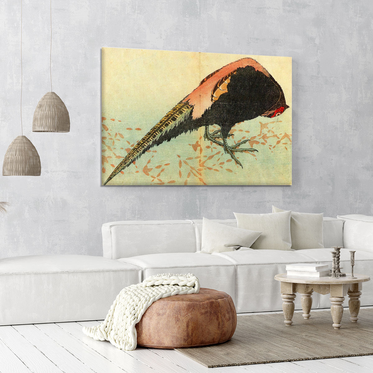Pheasant on the snow by Hokusai Canvas Print or Poster - Canvas Art Rocks - 6