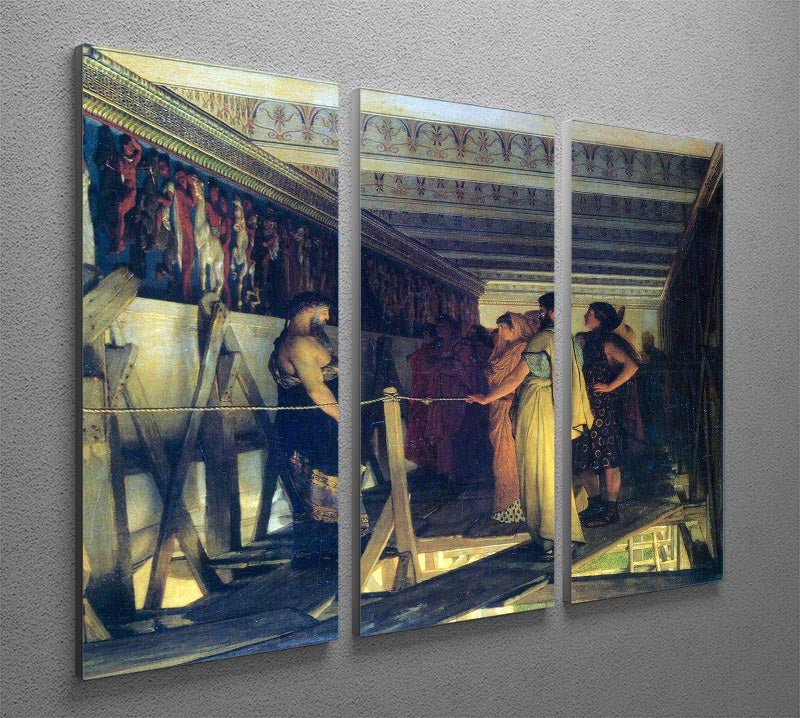 Phidias shows his friends from the Parthenon frieze detail by Alma Tadema 3 Split Panel Canvas Print - Canvas Art Rocks - 2