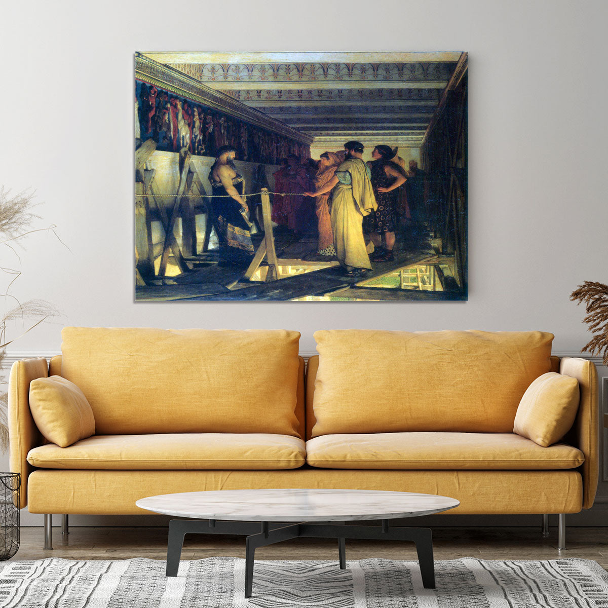 Phidias shows his friends from the Parthenon frieze detail by Alma Tadema Canvas Print or Poster - Canvas Art Rocks - 4