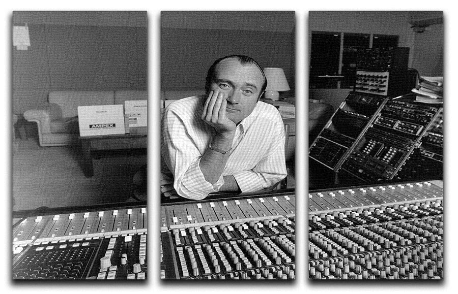 Phil Collins in the studio 3 Split Panel Canvas Print - Canvas Art Rocks - 1