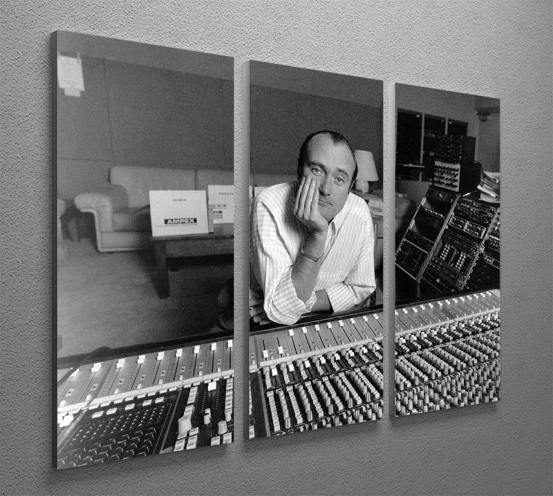 Phil Collins in the studio 3 Split Panel Canvas Print - Canvas Art Rocks - 2