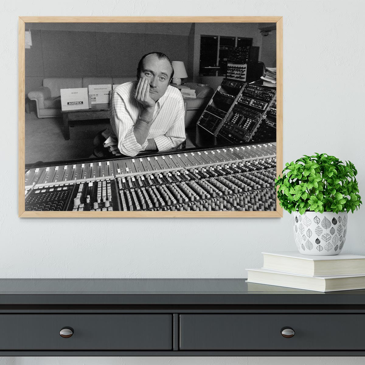 Phil Collins in the studio Framed Print - Canvas Art Rocks - 4