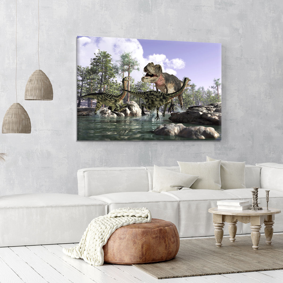 Photorealistic 3 D scene of a Tyrannosaurus Rex Canvas Print or Poster - Canvas Art Rocks - 6