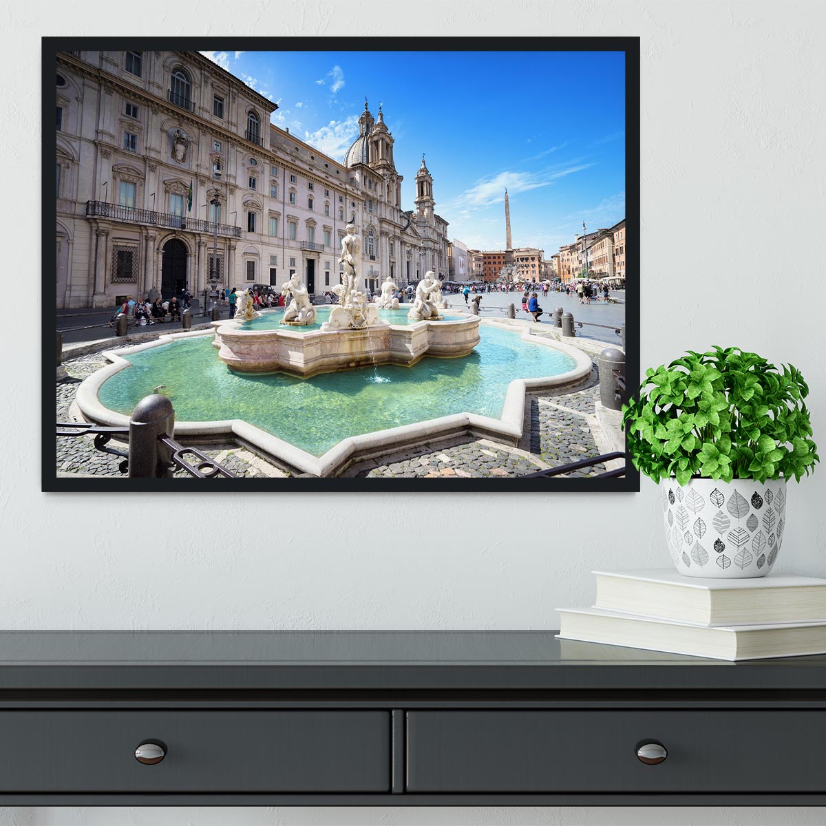 Piazza Navona Framed Print - Canvas Art Rocks - 2