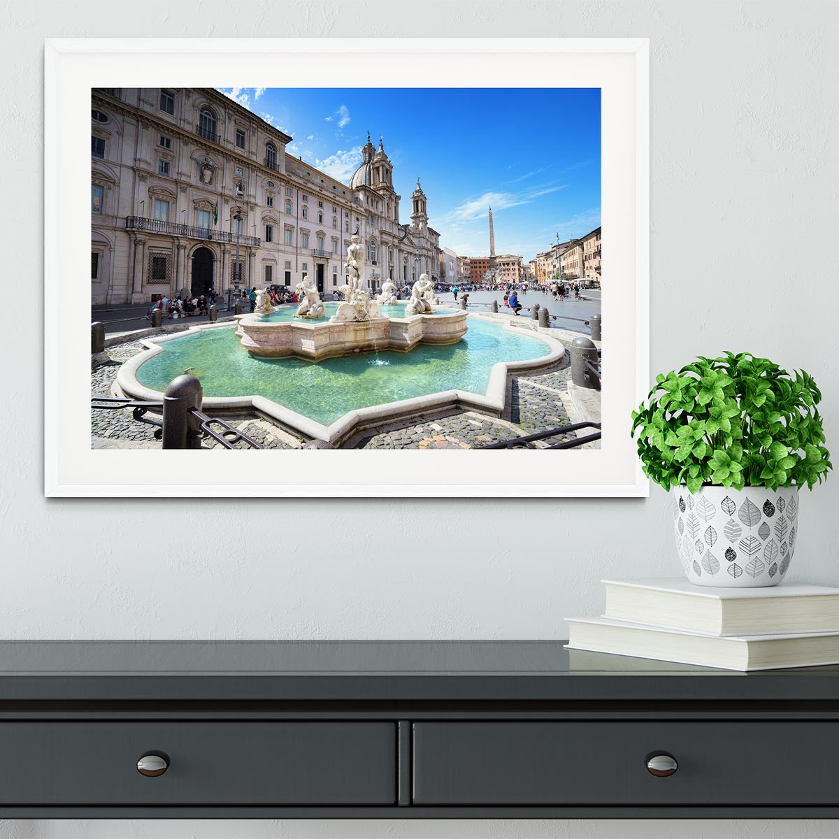 Piazza Navona Framed Print - Canvas Art Rocks - 5