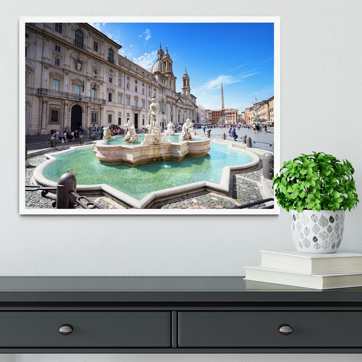 Piazza Navona Framed Print - Canvas Art Rocks -6