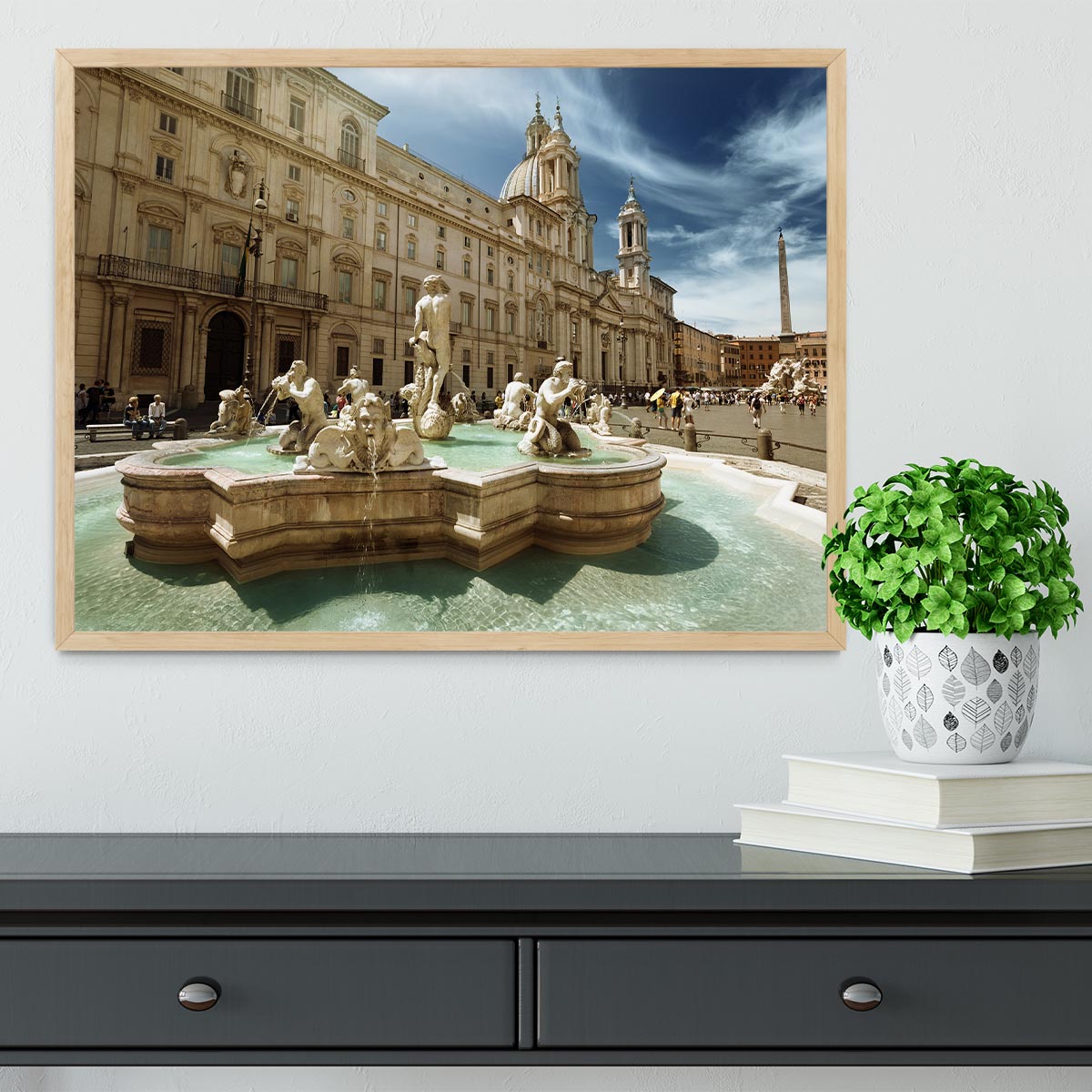 Piazza Navona Rome Framed Print - Canvas Art Rocks - 4