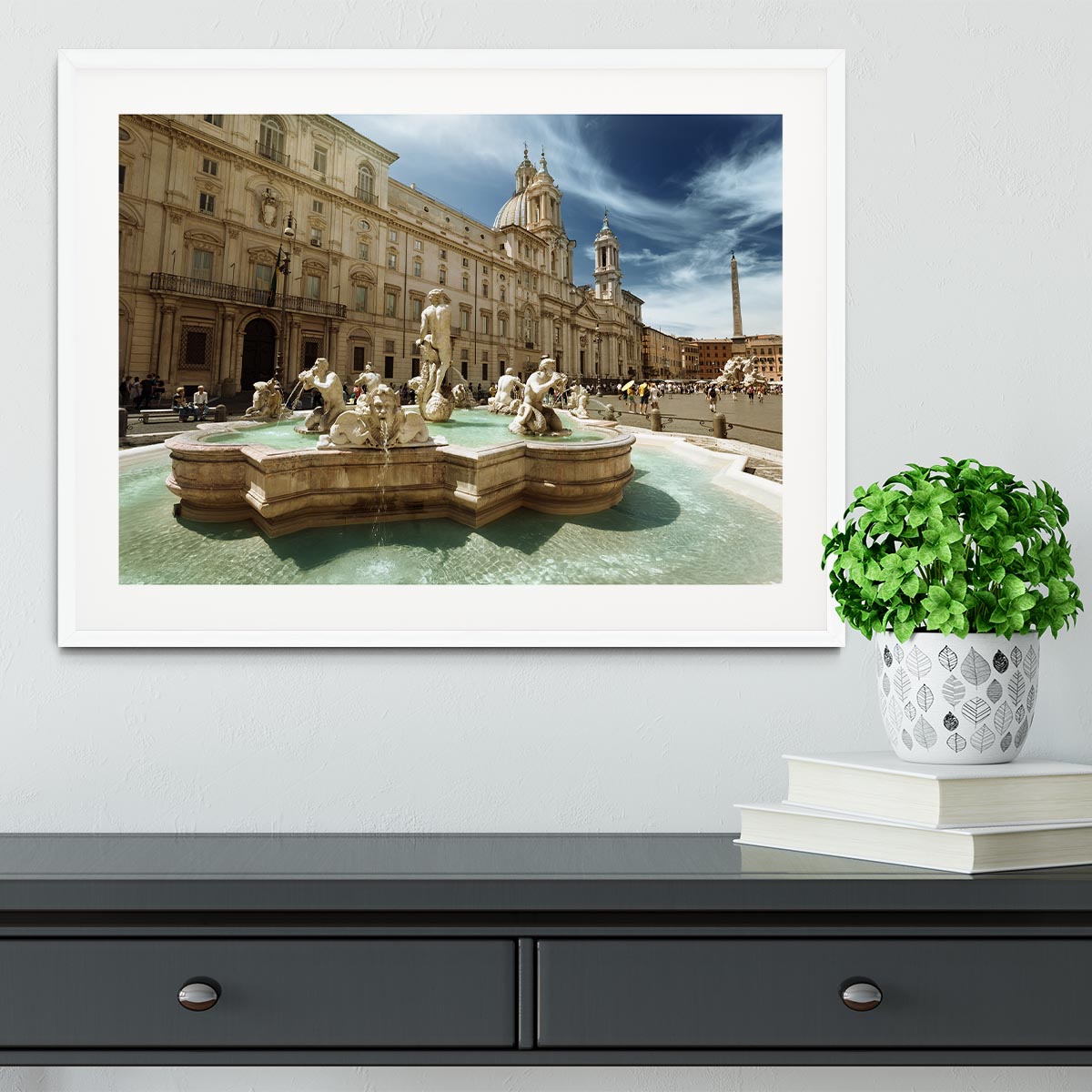 Piazza Navona Rome Framed Print - Canvas Art Rocks - 5