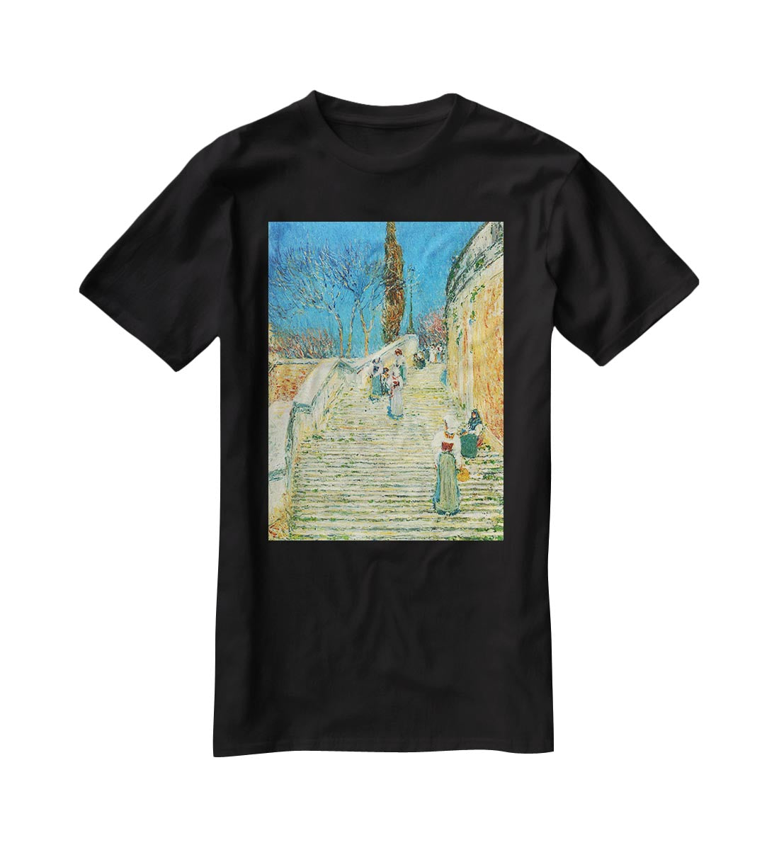 Piazza di Spagna Rome by Hassam T-Shirt - Canvas Art Rocks - 1