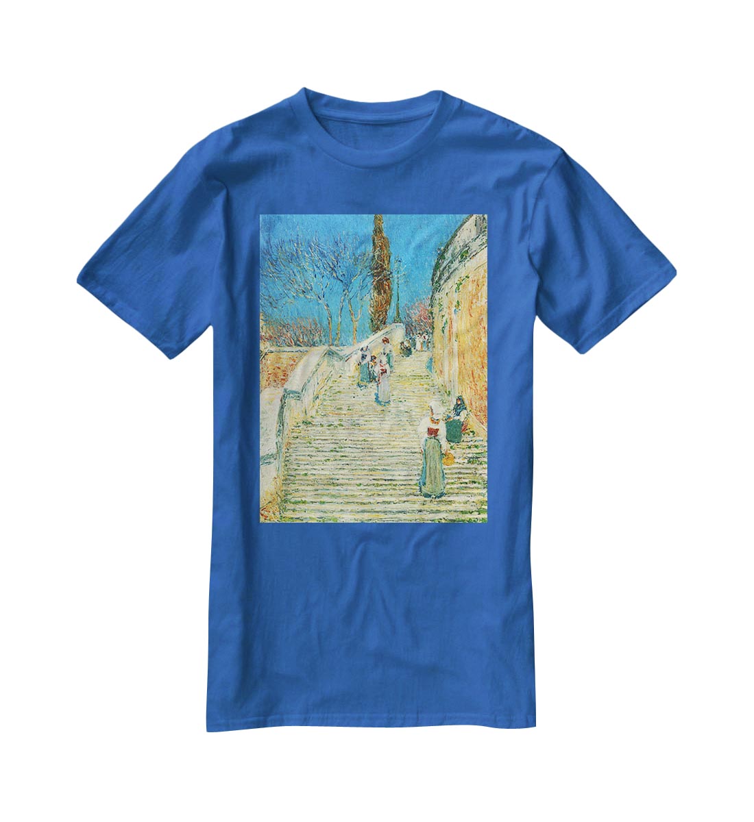 Piazza di Spagna Rome by Hassam T-Shirt - Canvas Art Rocks - 2