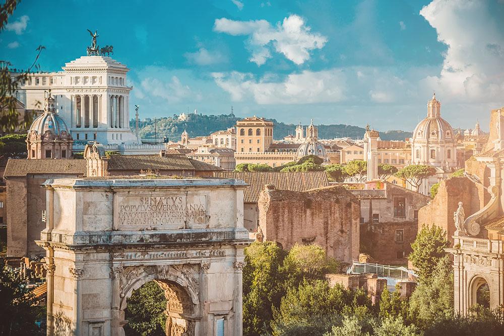 Picturesque View of the Roman Forum Wall Mural Wallpaper - Canvas Art Rocks - 1