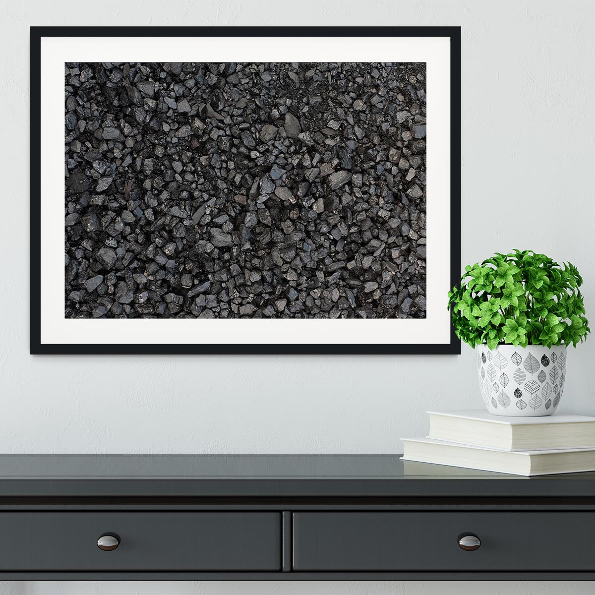 Pile of coal texture Framed Print - Canvas Art Rocks - 1