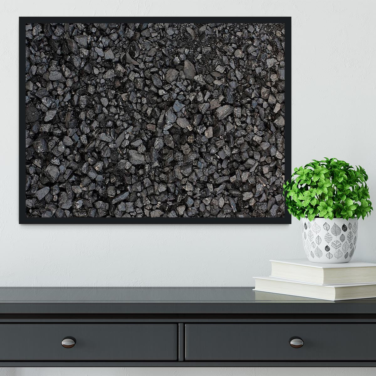 Pile of coal texture Framed Print - Canvas Art Rocks - 2