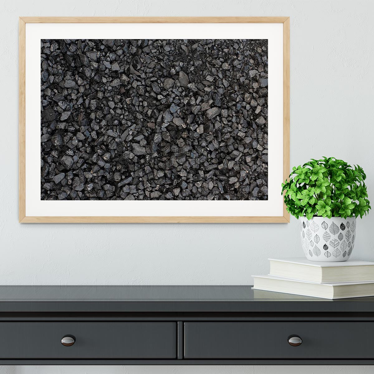 Pile of coal texture Framed Print - Canvas Art Rocks - 3