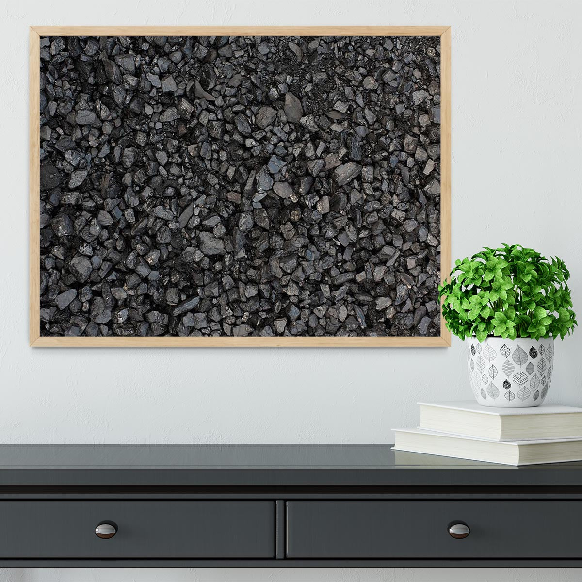 Pile of coal texture Framed Print - Canvas Art Rocks - 4