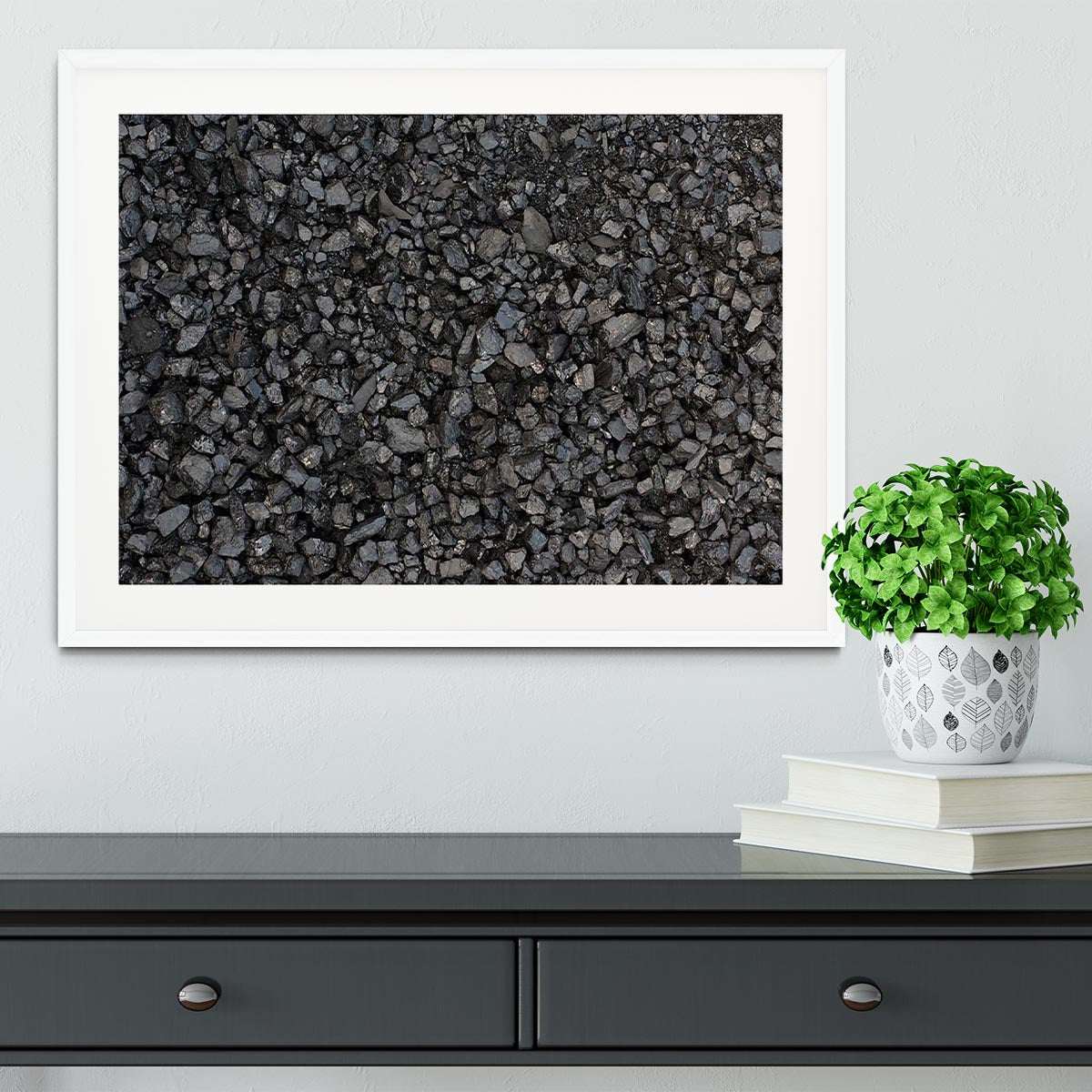 Pile of coal texture Framed Print - Canvas Art Rocks - 5
