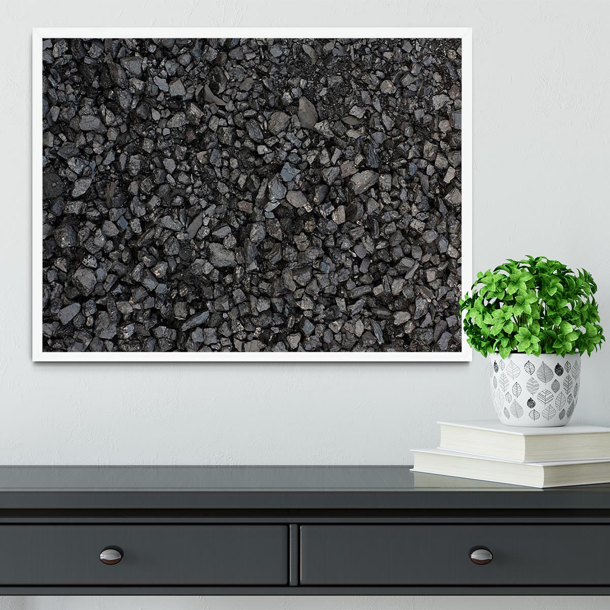 Pile of coal texture Framed Print - Canvas Art Rocks -6