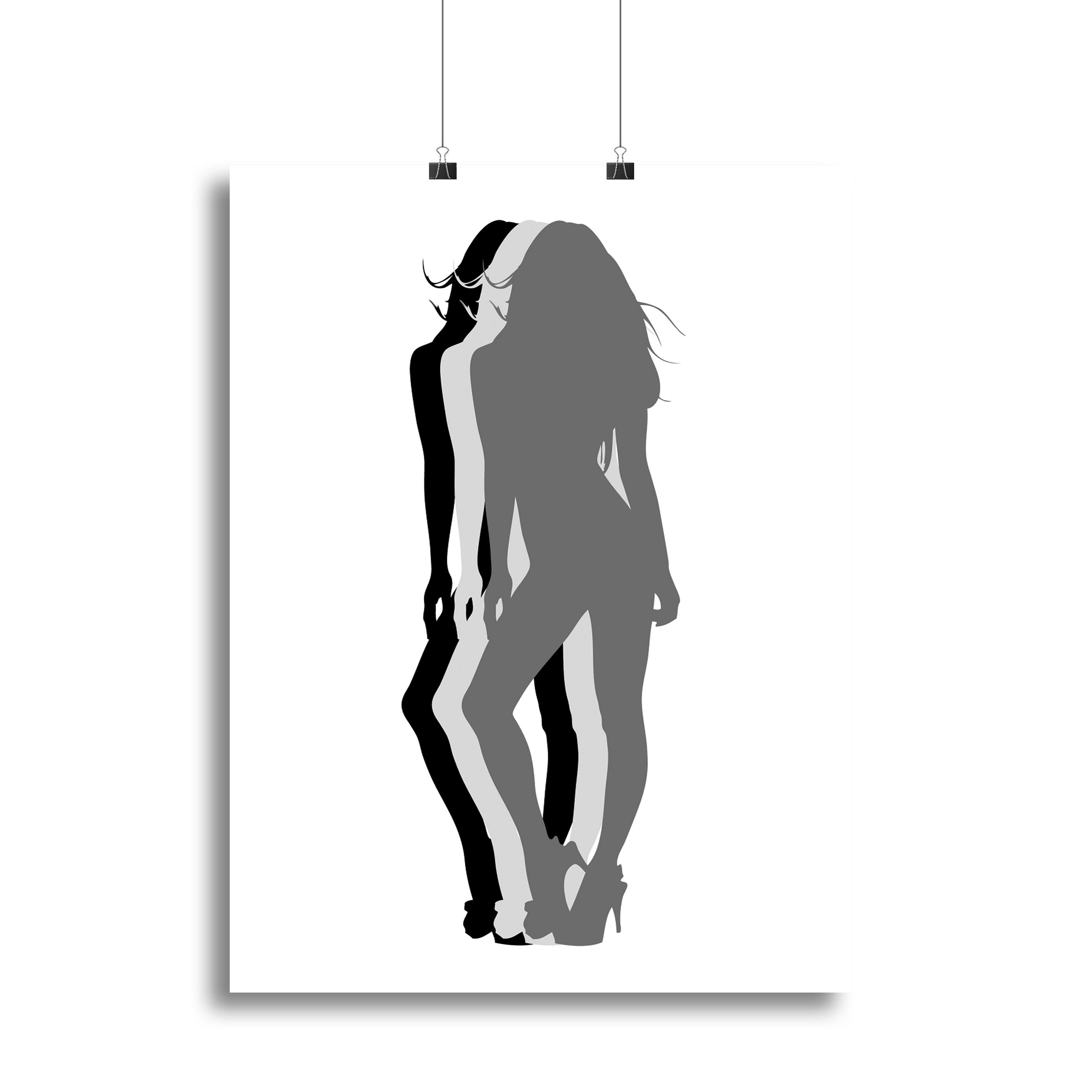 Pin-Up Silhouette Canvas Print or Poster - Canvas Art Rocks - 2
