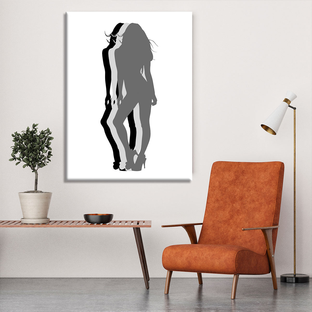 Pin-Up Silhouette Canvas Print or Poster - Canvas Art Rocks - 6
