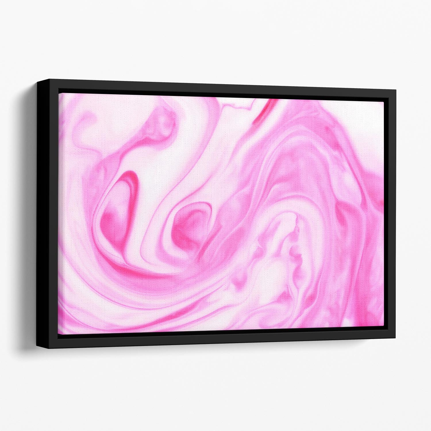 Pink Abstract Swirl Floating Framed Canvas - Canvas Art Rocks - 1