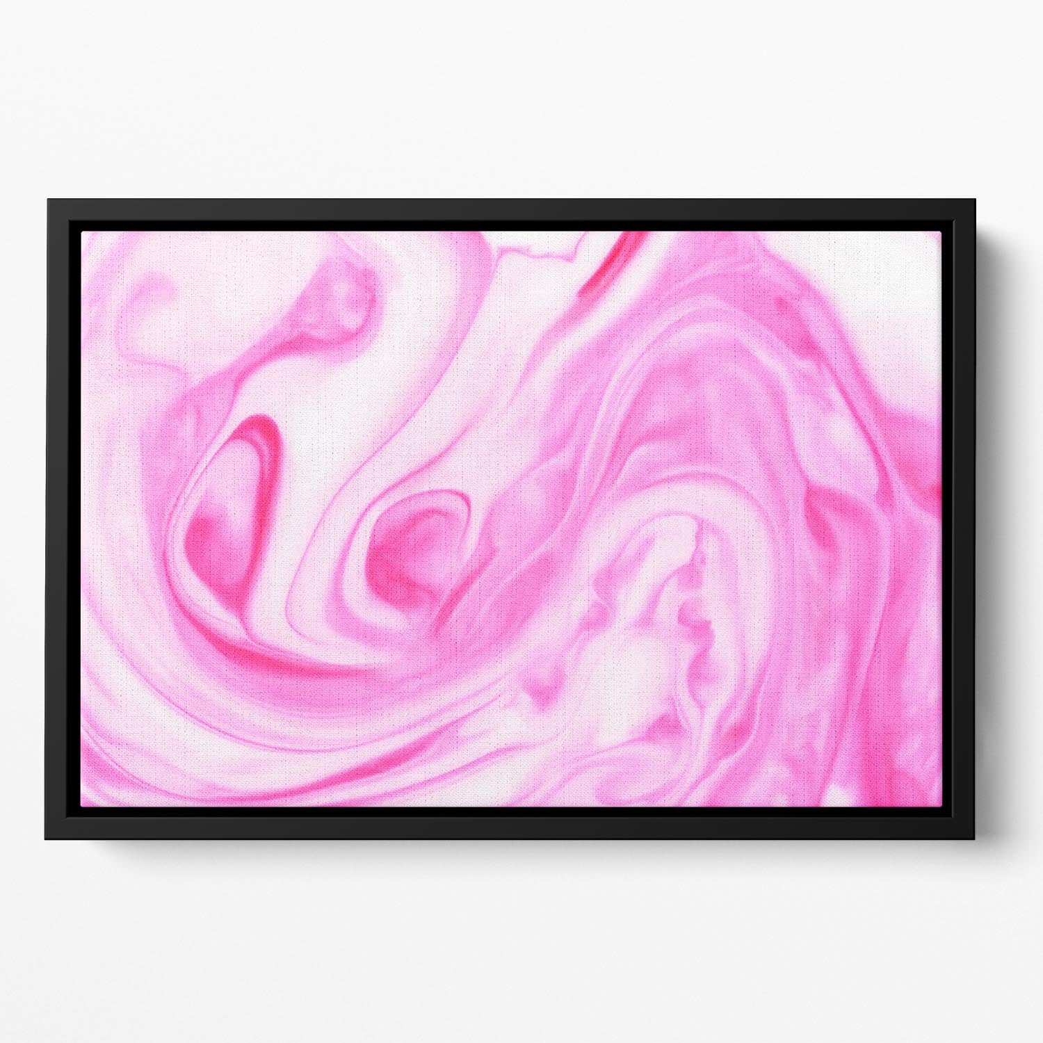 Pink Abstract Swirl Floating Framed Canvas - Canvas Art Rocks - 2