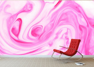 Pink Abstract Swirl Wall Mural Wallpaper - Canvas Art Rocks - 2
