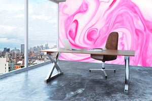 Pink Abstract Swirl Wall Mural Wallpaper - Canvas Art Rocks - 3