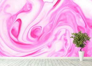 Pink Abstract Swirl Wall Mural Wallpaper - Canvas Art Rocks - 4