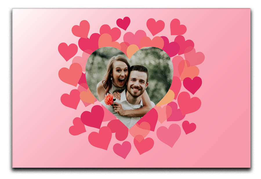 Pink Love Hearts Personalised Photo Canvas a