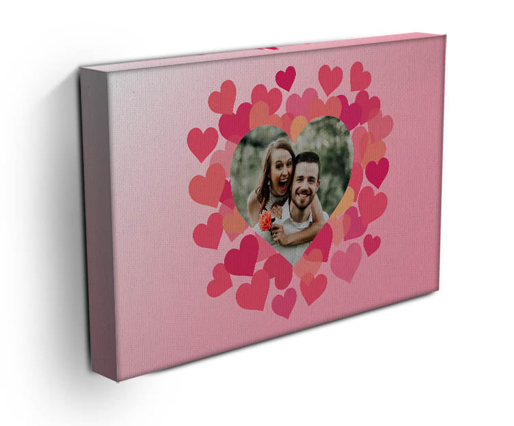 Pink Love Hearts Personalised Photo Canvas b