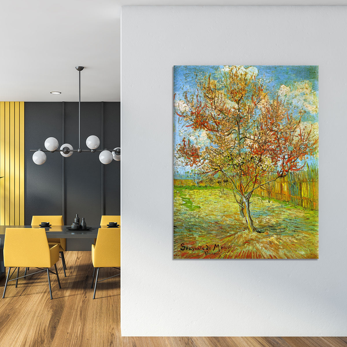 Pink Peach Tree in Blossom Reminiscence of Mauve by Van Gogh Canvas Print or Poster - Canvas Art Rocks - 4