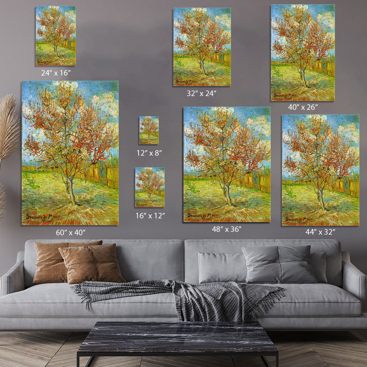Pink Peach Tree in Blossom Reminiscence of Mauve by Van Gogh Canvas Print or Poster - Canvas Art Rocks - 7