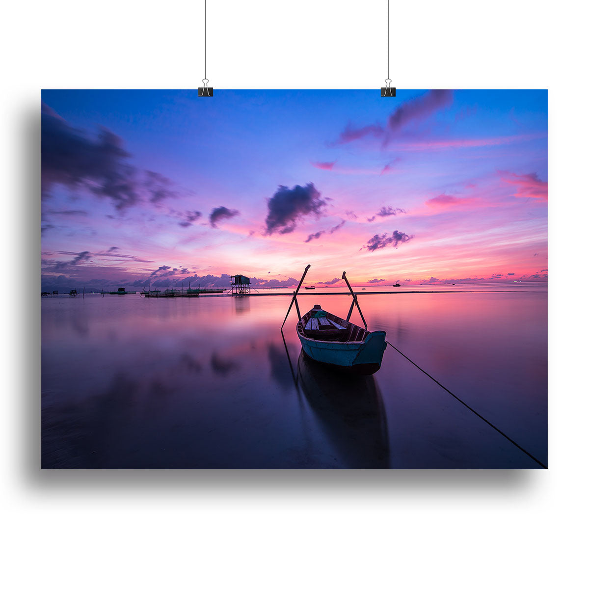 Pink Sunrise Over Lake Canvas Print or Poster - Canvas Art Rocks - 2