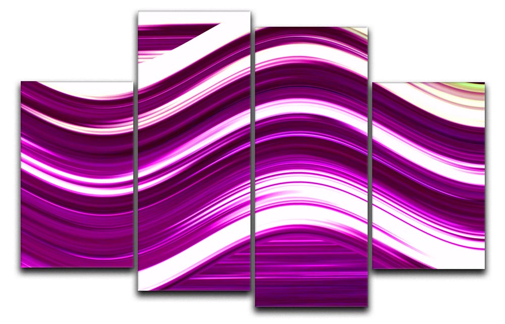 Pink Wave 4 Split Panel Canvas - Canvas Art Rocks - 1