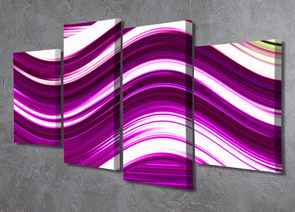 Pink Wave 4 Split Panel Canvas - Canvas Art Rocks - 2