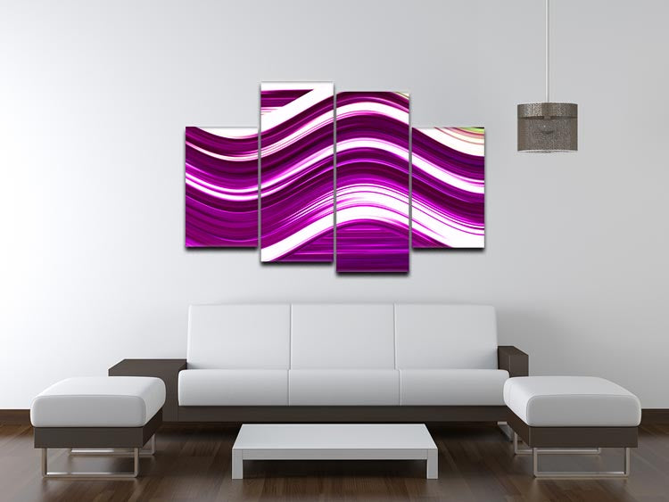 Pink Wave 4 Split Panel Canvas - Canvas Art Rocks - 3