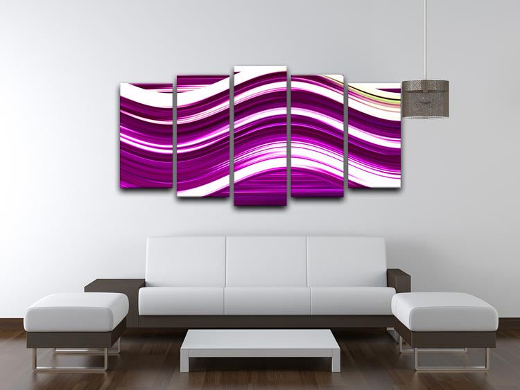 Pink Wave 5 Split Panel Canvas - Canvas Art Rocks - 3