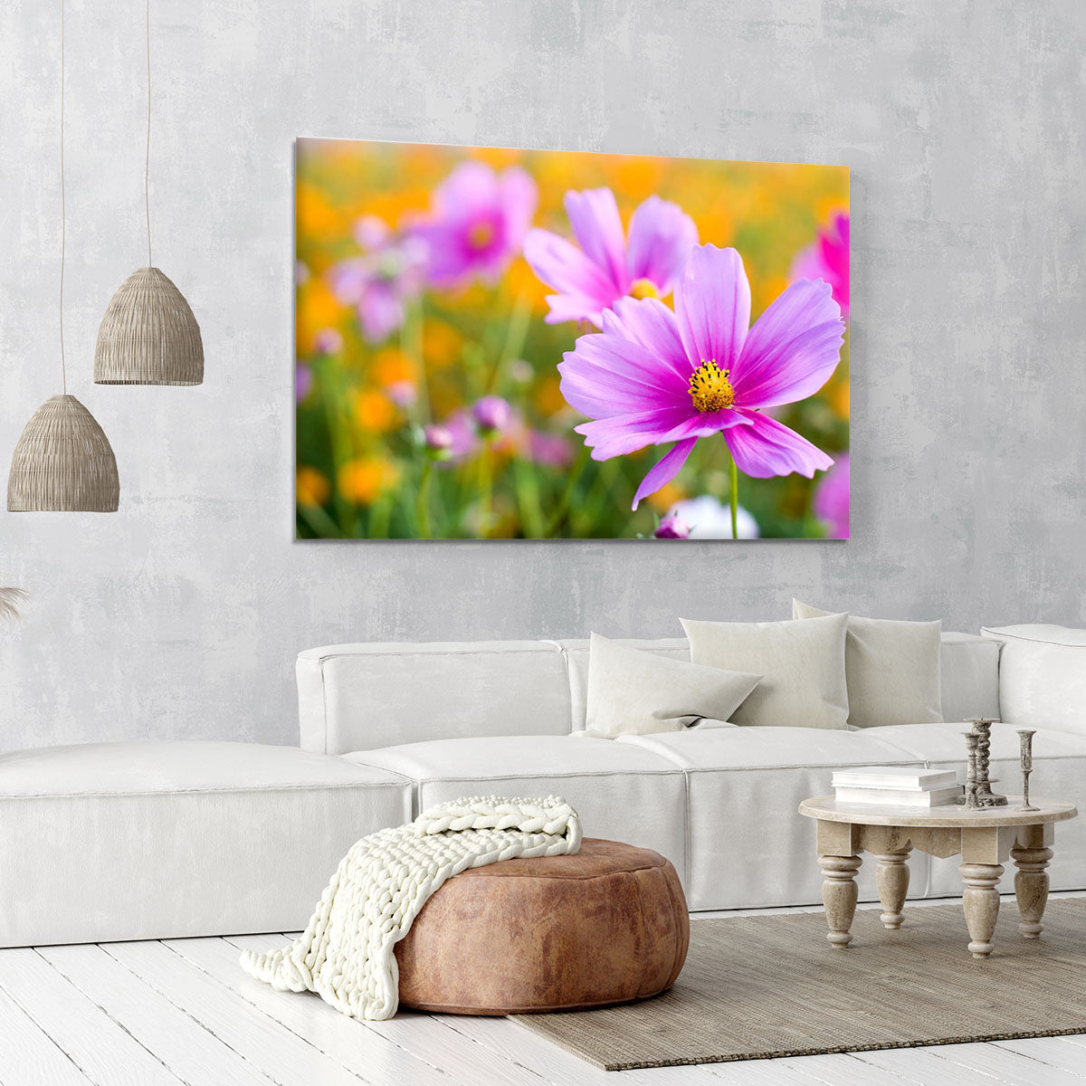 Pink cosmos in the flower fields Canvas Print or Poster - Canvas Art Rocks - 6