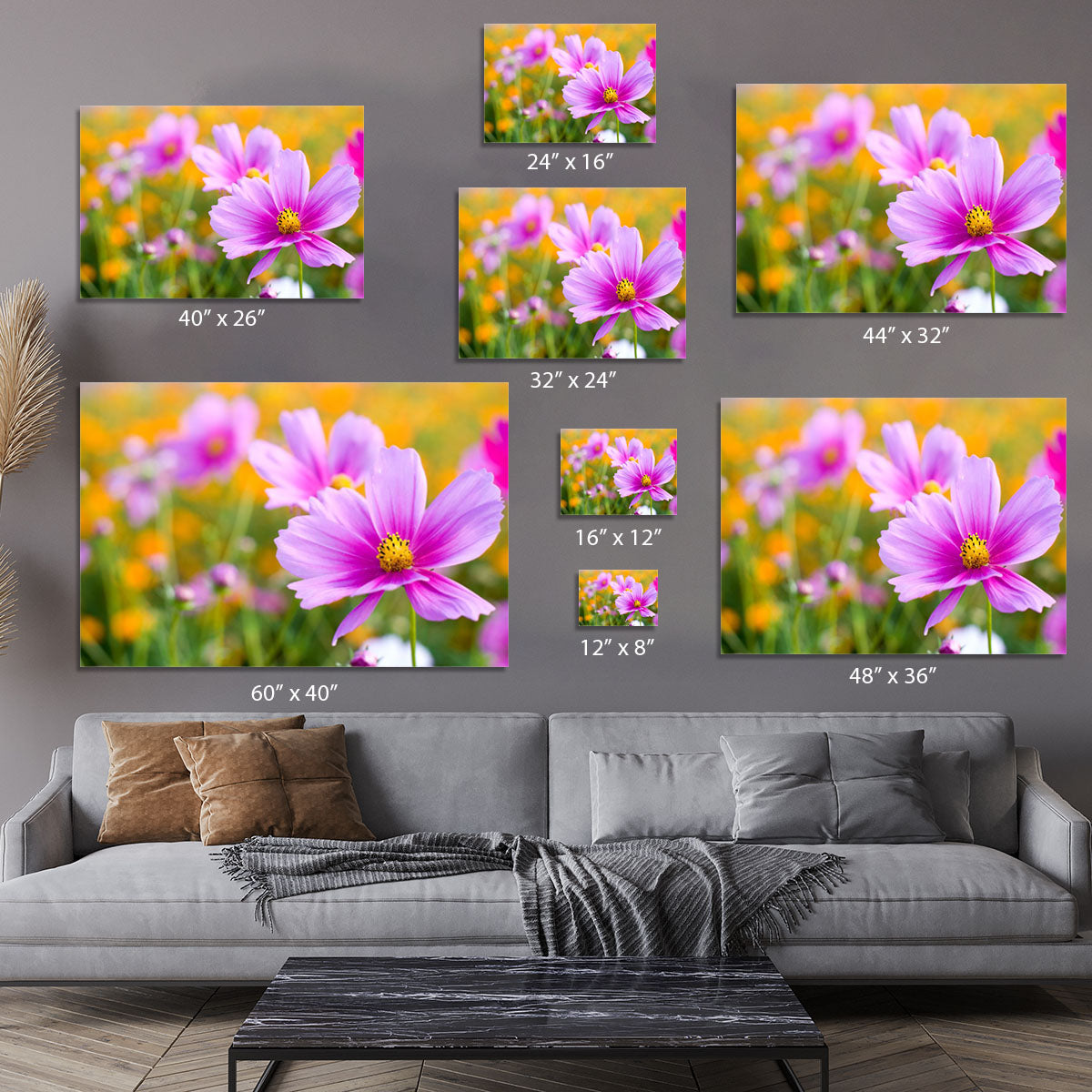 Pink cosmos in the flower fields Canvas Print or Poster - Canvas Art Rocks - 7