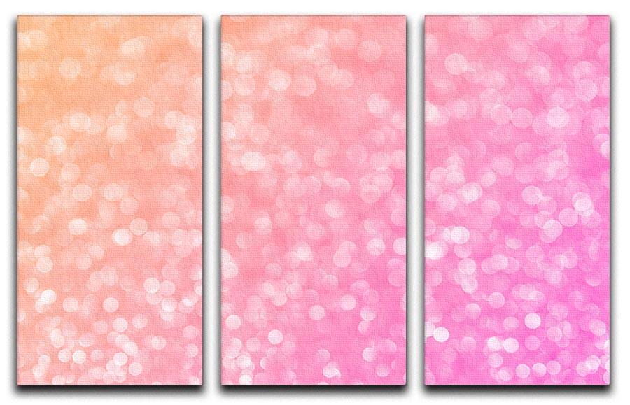 Pink glitter christmas abstract 3 Split Panel Canvas Print - Canvas Art Rocks - 1