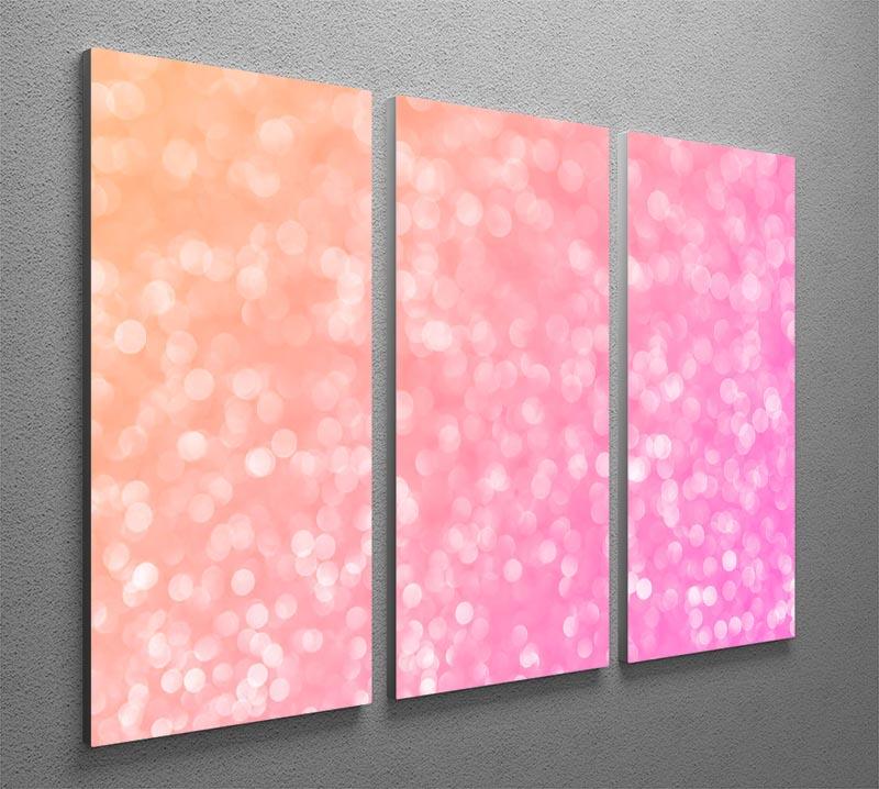 Pink glitter christmas abstract 3 Split Panel Canvas Print - Canvas Art Rocks - 2