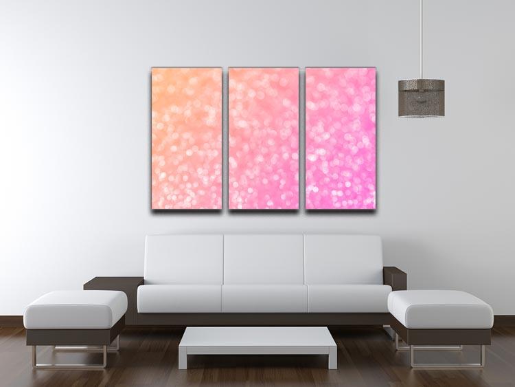 Pink glitter christmas abstract 3 Split Panel Canvas Print - Canvas Art Rocks - 3