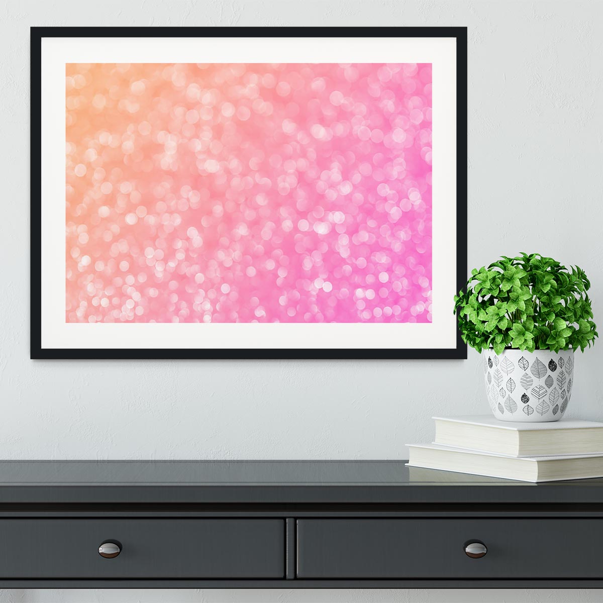 Pink glitter christmas abstract Framed Print - Canvas Art Rocks - 1