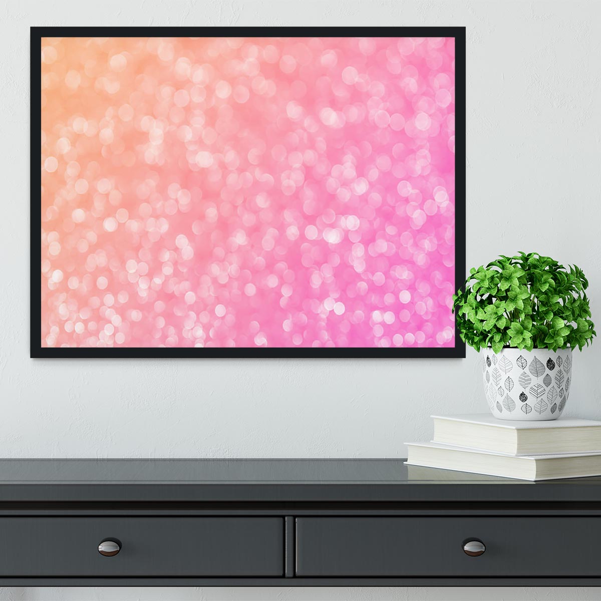 Pink glitter christmas abstract Framed Print - Canvas Art Rocks - 2